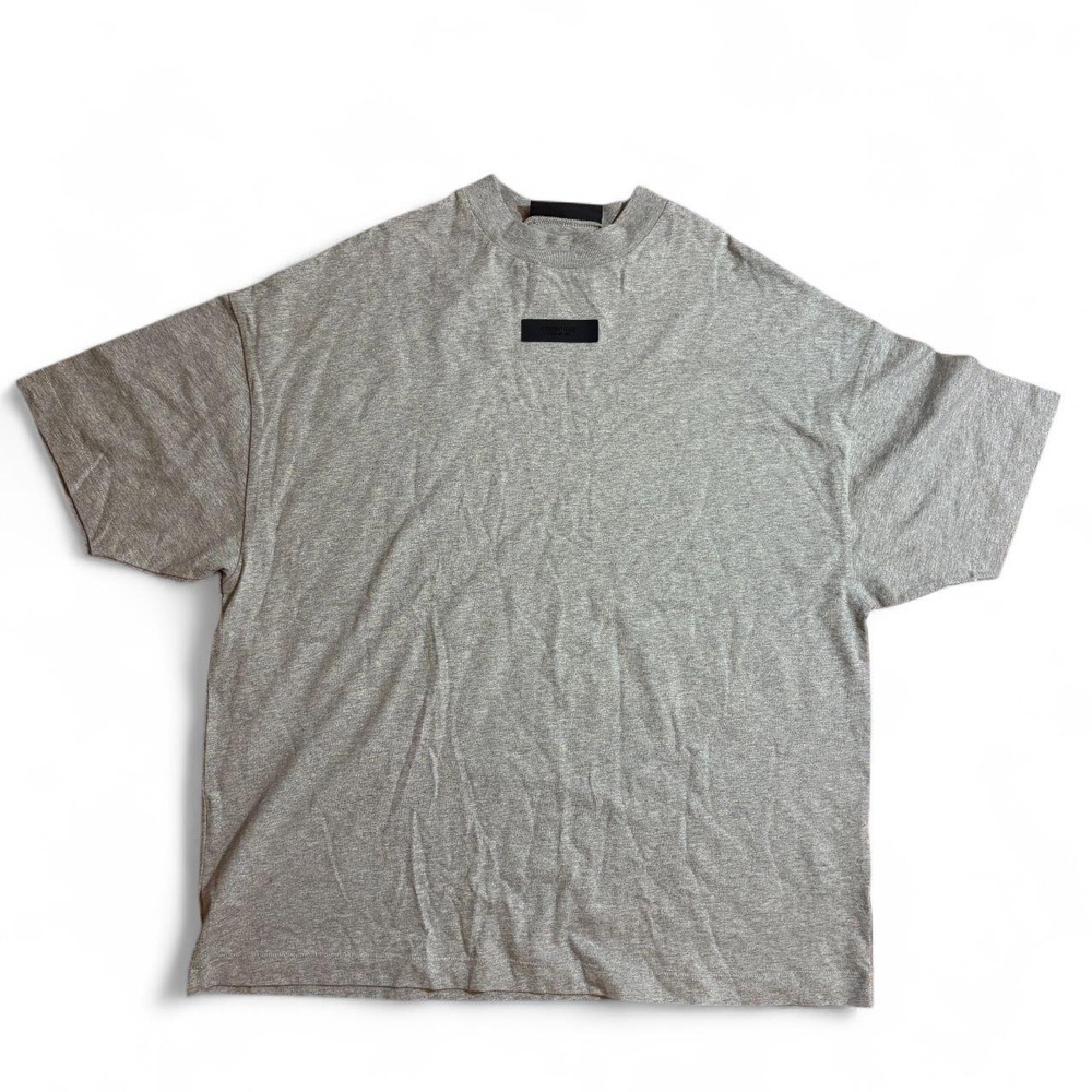 Fear of God Essentials Gray Mock Neck Oversized T-Shirt Mens Large Heather Gray